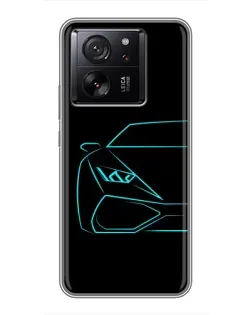 Чехол для OPPO K13s с картинкой «Голубой силуэт Lamborghini»