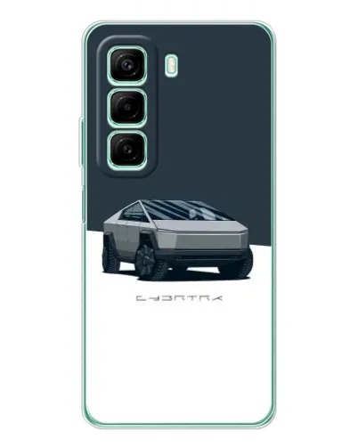 Чехол для OPPO K13x 5G с картинкой «Серебристый Cybertruck Tesla»
