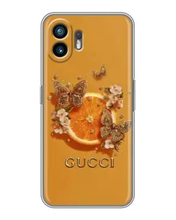 Чехол для OPPO K14 Turbo с картинкой «Gucci — золотые бабочки»