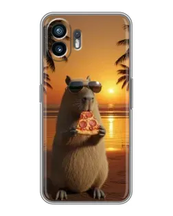 Чехол для OPPO K14 Turbo с картинкой «Капибара с пиццей»