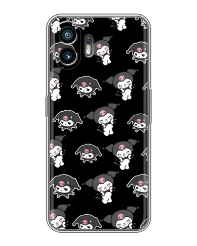 Чехол для OPPO K14x с картинкой «Черный паттерн Kuromi»