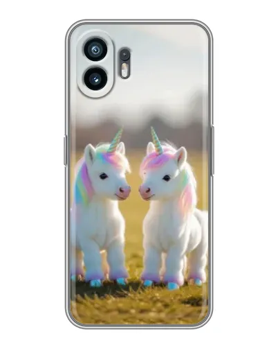 Чехол для OPPO K14x с картинкой «Пара единорогов»