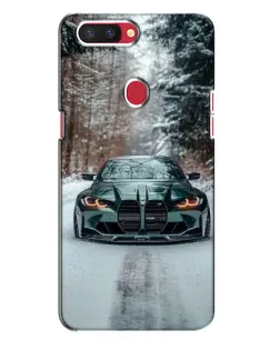Чохол для OPPO R11s з картинкою «BMW у зимовому лісі»