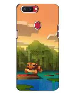 Чехол для OPPO R11s с картинкой «Майнкрафт закат солнца»