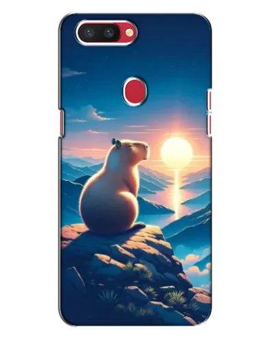 Чехол для OPPO R11s с картинкой «Закат солнца с капибарой»