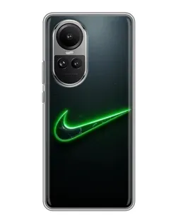 Чехол для OPPO Reno 10 Pro с картинкой «Неоновый контур Nike»