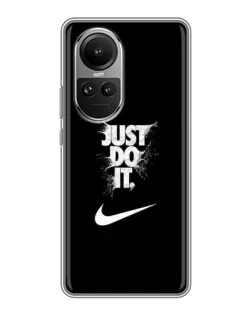 Чехол для OPPO Reno 10 Pro с картинкой «Текстовый принт Nike»