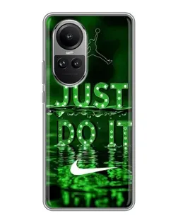 Чехол для OPPO Reno 10 Pro с картинкой «Зеленый неоновый Nike»