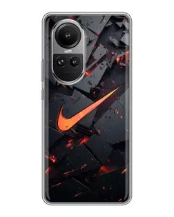 Чехол для OPPO Reno 10 Pro с картинкой «Nike — эффект разломов»