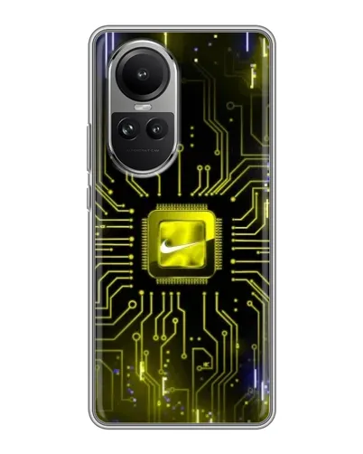 Чехол для OPPO Reno 10 Pro с картинкой «Nike — золотая искра» Чехол для OPPO Reno 10 Pro с картинкой «Nike — золотая искра»