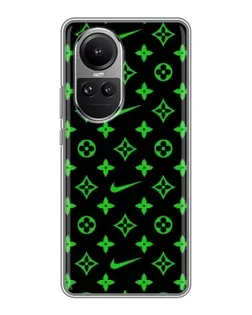 Чехол для OPPO Reno 10 Pro с картинкой «Неоновый принт LV»