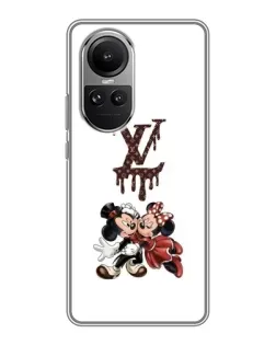 Чехол для OPPO Reno 10 Pro с картинкой «LV и Микки Маус»