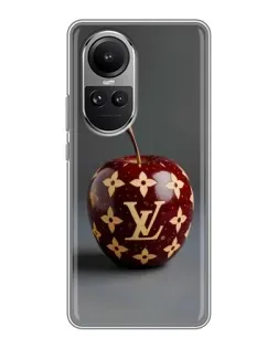 Чехол для OPPO Reno 10 Pro с картинкой «Красное яблоко LV»