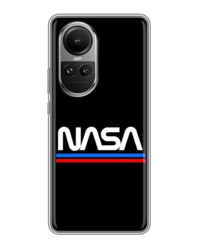 Чехол для OPPO Reno 10 Pro с картинкой «NASA — классика Red Blue» Чехол для OPPO Reno 10 Pro с картинкой «NASA — классика Red Blue»
