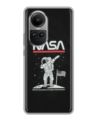 Чехол для OPPO Reno 10 Pro с картинкой «NASA — шагаем по Луне» Чехол для OPPO Reno 10 Pro с картинкой «NASA — шагаем по Луне»