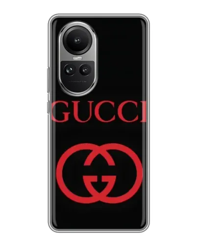 Чехол для OPPO Reno 10 Pro с картинкой «Gucci — красный логотип» Чехол для OPPO Reno 10 Pro с картинкой «Gucci — красный логотип»