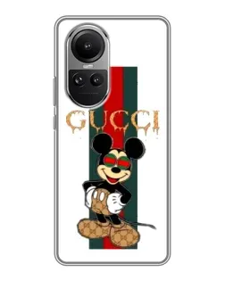 Чехол для OPPO Reno 10 Pro с картинкой «Микки Маус Gucci — полосы» Чехол для OPPO Reno 10 Pro с картинкой «Микки Маус Gucci — полосы»