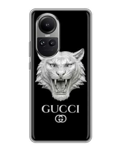 Чехол для OPPO Reno 10 Pro с картинкой «Gucci — серебряный лев» Чехол для OPPO Reno 10 Pro с картинкой «Gucci — серебряный лев»