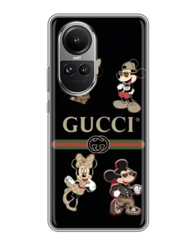 Чехол для OPPO Reno 10 Pro с картинкой «Gucci — герои Disney и монограмма» Чехол для OPPO Reno 10 Pro с картинкой «Gucci — герои Disney и монограмма»