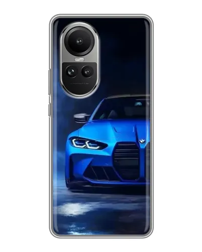 Чехол для OPPO Reno 10 Pro с картинкой «Голубая BMW M4»