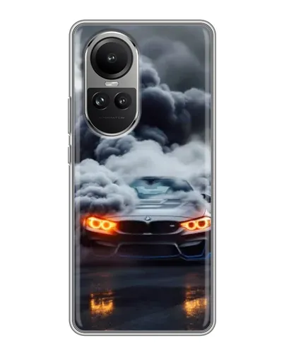 Чехол для OPPO Reno 10 Pro с картинкой «BMW в дыму»