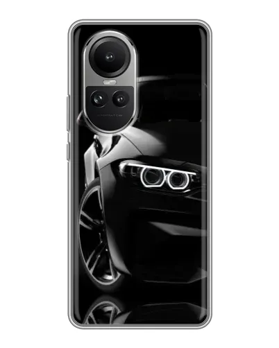 Чехол для OPPO Reno 10 Pro с картинкой «Черная BMW — профиль» Чехол для OPPO Reno 10 Pro с картинкой «Черная BMW — профиль»