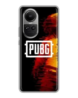 Чехол для OPPO Reno 10 Pro с картинкой «Яркий логотип PUBG»