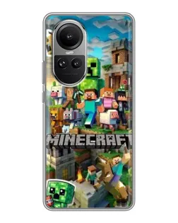 Чехол для OPPO Reno 10 Pro с картинкой «Замок Minecraft»