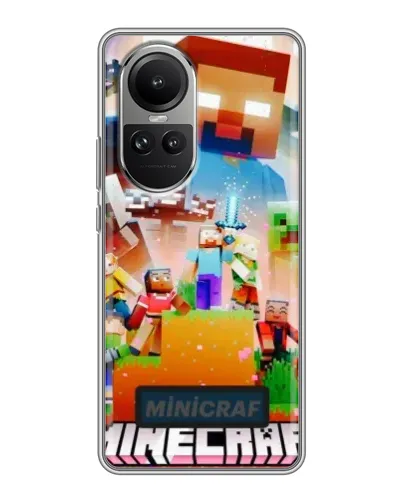 Чехол для OPPO Reno 10 Pro с картинкой «Minecraft герои игры» Чехол для OPPO Reno 10 Pro с картинкой «Minecraft герои игры»