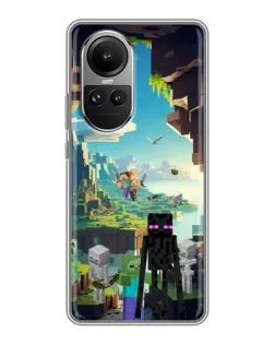 Чехол для OPPO Reno 10 Pro с картинкой «Эндермен в лесу»