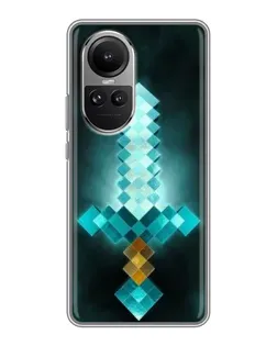 Чехол для OPPO Reno 10 Pro с картинкой «Алмазный меч неон»