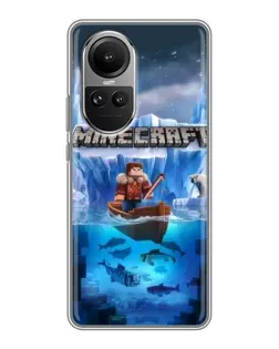 Чехол для OPPO Reno 10 Pro с картинкой «Minecraft ледяной мир»