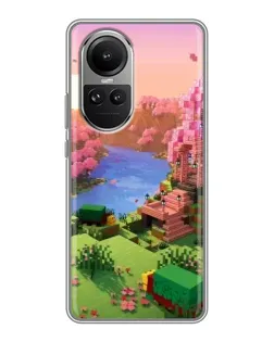 Чехол для OPPO Reno 10 Pro с картинкой «Розовое дерево Minecraft»