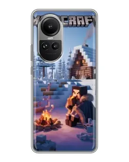 Чехол для OPPO Reno 10 Pro с картинкой «Зимний Minecraft»