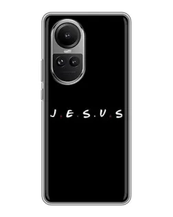 Чехол для OPPO Reno 10 Pro с картинкой «Точки веры J.E.S.U.S.»