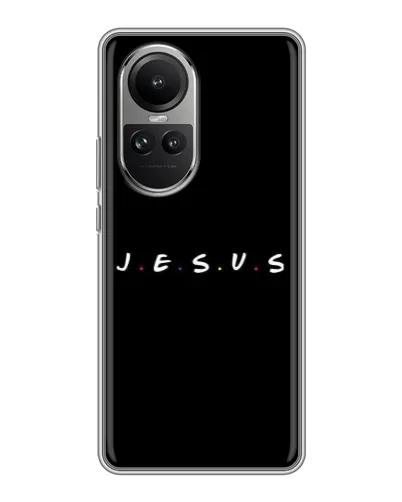 Чехол для OPPO Reno 10 Pro с картинкой «Точки веры J.E.S.U.S.»