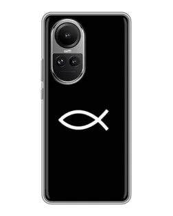 Чехол для OPPO Reno 10 Pro с картинкой «Символ рыбы Jesus»
