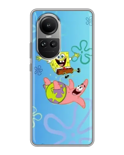 Чехол для OPPO Reno 10 Pro с картинкой «Спанч Боб и Патрик»