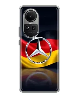 Чехол для OPPO Reno 10 Pro с картинкой «Mercedes — флаг Германии»
