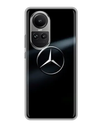Чехол для OPPO Reno 10 Pro с картинкой «Mercedes на металле» Чехол для OPPO Reno 10 Pro с картинкой «Mercedes на металле»