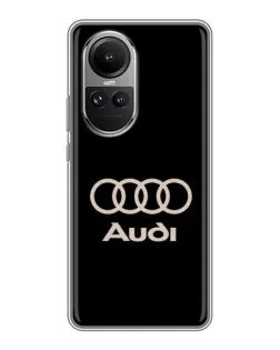 Чехол для OPPO Reno 10 Pro с картинкой «Audi — золотой логотип»