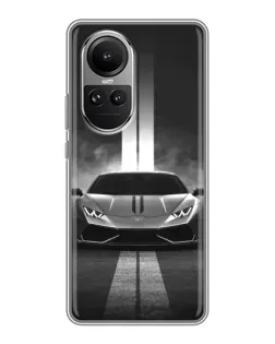 Чехол для OPPO Reno 10 Pro с картинкой «Lamborghini симметрия дорог»