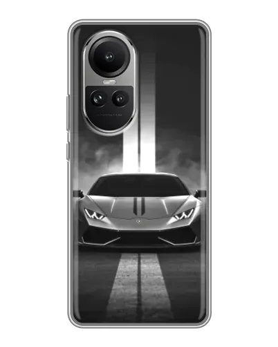 Чехол для OPPO Reno 10 Pro с картинкой «Lamborghini симметрия дорог»