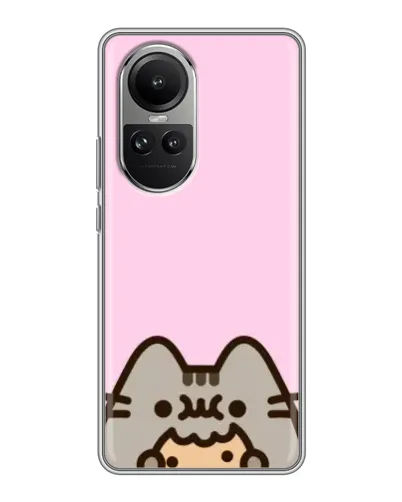 Чехол для OPPO Reno 10 Pro с картинкой «Pusheen и печенье»