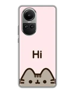 Чехол для OPPO Reno 10 Pro с картинкой «Пушин говорит Hi»