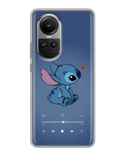 Чехол для OPPO Reno 10 Pro с картинкой «Музыкальный Stitch»