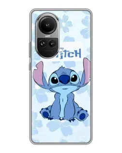 Чехол для OPPO Reno 10 Pro с картинкой «Stitch среди цветов»