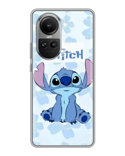 Чехол для OPPO Reno 10 Pro с картинкой «Stitch среди цветов»
