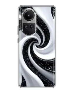 Чехол для OPPO Reno 10 Pro с картинкой «Черно-белая спираль»