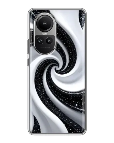 Чехол для OPPO Reno 10 Pro с картинкой «Черно-белая спираль»